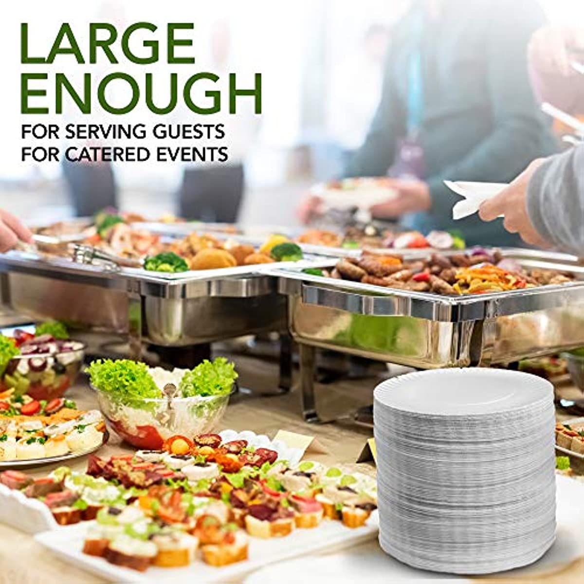 9-Inch Paper Plates Uncoated, Disposable Plates 9" Paper Plate Bulk, White