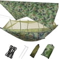 thumbnail image 1 of Camping Hammock with Mosquito Net and Rainfly, Tarn Camo Design, 1 of 8