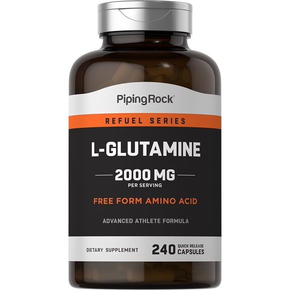 L-Glutamine Capsules | 2000 mg | 240 Count | Supplement for Men and Women | by Piping Rock