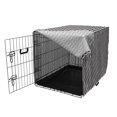 thumbnail image 3 of Geometric Dog Crate Cover, Herringbone Zigzags Stacked Cubes Pattern Greyscale Illustration, Easy to Use Pet Kennel Cover for Medium Large Dogs, 35" x 23" x 27", Black Grey and Pale Grey, by Ambesonne, 3 of 6