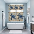thumbnail image 4 of Sea Turtle Kitchen Curtains Valances and Tiers Set of 3 Vintage Retro Navy Blue Turtle Sheet Music Texture Tier Curtains and Valance with Rod Pocket for Small Windows, 27.5"x24", 4 of 9