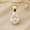 thumbnail image 4 of 14K Solid Yellow Gold Lab Grown Moissanite Oval Cut Solitaire Pendant | Solid Bail | 7x5mm 0.75 CTW | Pendant Only | Luxury Gift for Women, Birthday, Anniversary, Mothers Day, 4 of 7