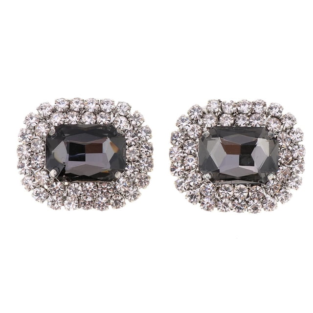 Clip para zapatos con diamantes de imitación, hebilla para zapatos de boda, broche decorativo para zapatos de novia. gris