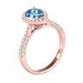 thumbnail image 3 of Aonejewelry 1.55 Ct. Ttw Diamond and Pear Shaped Blue Topaz Ring in 10K Rose Gold, 3 of 4