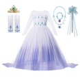 thumbnail image 3 of Vestido de princesa Elsa de la reina de las nieves para niñas, disfraz de Frozen para carnaval, fiesta de cumpleaños y graduación, 2024, 3 of 5