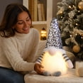 thumbnail image 5 of Christmas Decorations Indoor Outdoor, Light Up Sequin Christmas Gnome with Glowing Beard, Faceless Swedish Tomte Decor for Shelf, Mantel, Tabletop, 5 of 8