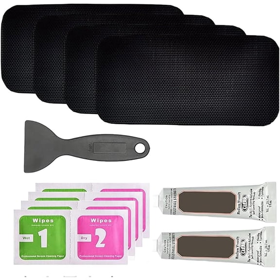 15Pcs Trampoline Patch Repair Kit, 4" x 8" Trimmable Trampoline Repair Kit, Rectangle Elastic Trampoline Accessoire Repair Mat, Shock-Resist Trampoline Patch for Holes or Tears Replacement