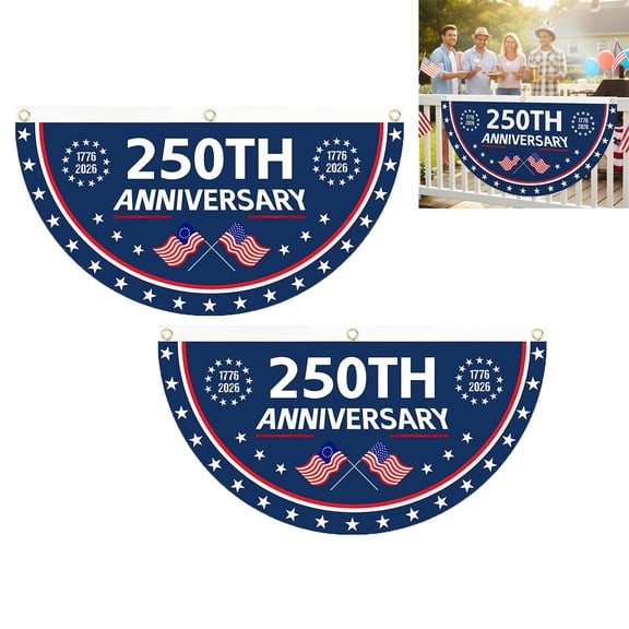 AsdQ 250 Anniversary Usa Banner, 250 Anniversary Usa Flag, We The People Flag, Outdoor Hanging Decor With Grommets For Porch Yard (2Pcs A)