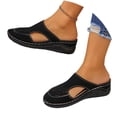 thumbnail image 7 of Miluxas Women's Breathable Hollow Cutout Wedge Slide Mules, Backless Slip On Platform Orthopedic Walking Clogs, Non Slip Soft Leather Casual Shoes Black 5.5(36), 7 of 7