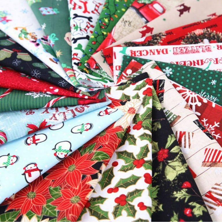  10 Pieces Christmas Fabric Bundles Sewing Quilting