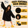thumbnail image 2 of Duck Pajamas, Duck Onesie, Oversized Fleece Goose Blanket Hoodie with Wing Sleeves, Funny Animal Costume, 2 of 7
