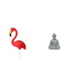 thumbnail image 1 of Figura Decorativa De Flamenco, Mono Y Buda Para Jardín. Escultura Coleccionable En Miniatura Para Patio, Jardín O Terraza. Ideal Para Decorar Jardines, Patios Y Terrazas., 1 of 8