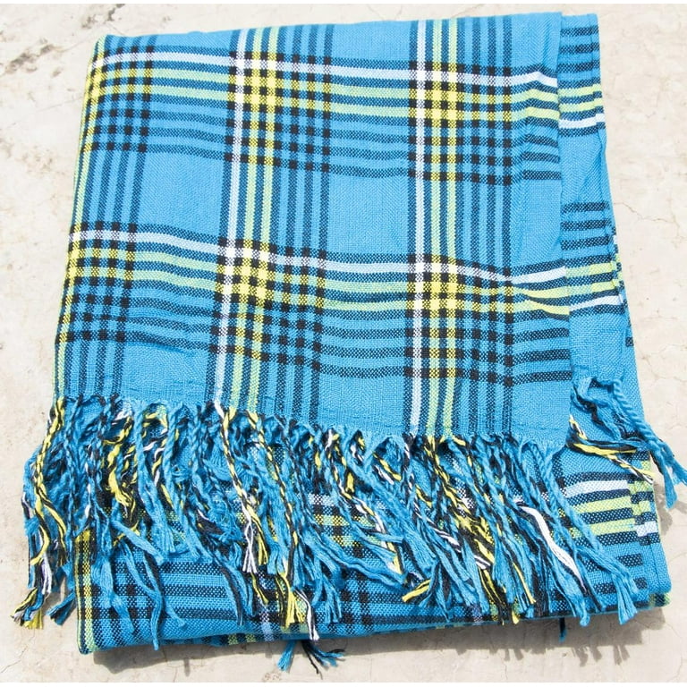Masaai Shuka Kikoy Authentic African Maasai Blanket Scarf Wrap Throw Fabric  Picnic Mat/Bedspread 