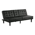 thumbnail image 2 of Furniture of America Canu Wood and Faux Leather Convertible Futon Daybeds with USB Port up to 500 lbs, Black, 2 of 13