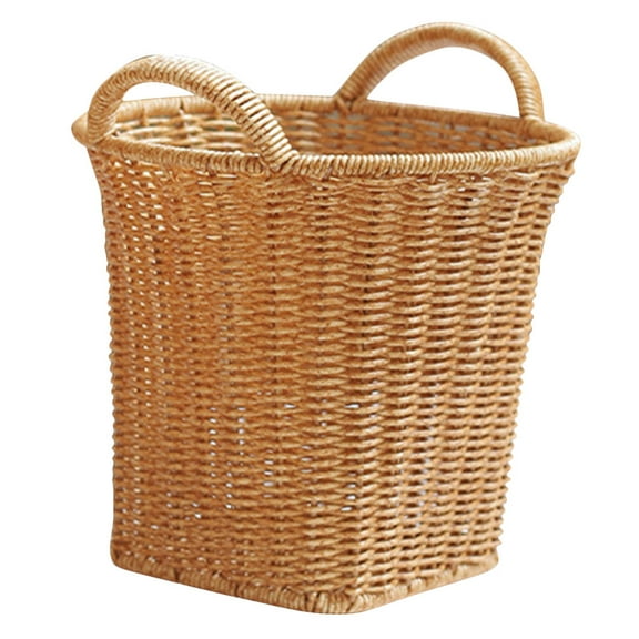 WHAMVOX  Wicker Basket with Handle Flower Rattan-like Woven Storage Fruits