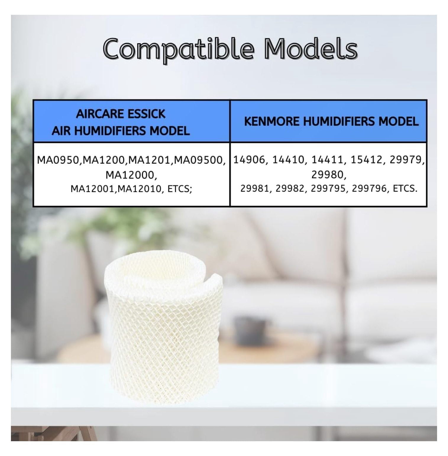 MAF1 Super Humidifier Wick Filter Replacement for Aircare Air-care MA1200, MA1201, MA0950 EF1 14906, 14410, 14411, 15412, 29979, 29980, 29981, 29982. 4 Pack