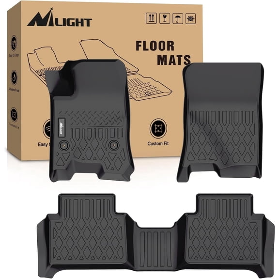 Nilight TPE Floor Mats for Chevy Colorado GMC Canyon Crew Cab 2023 2024 2025,All Weather Custom Fit Heavy Duty Floor Liners