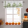 thumbnail image 6 of Green Pumpkin Valances for Windows, 54 x 18in, Thanksgiving Fall Leaf Vintage Wood Grain Rod Pocket Kitchen Valance Curtain Light Filtering Window Treatments for Living Room Bedroom, 1 Panel, 6 of 7
