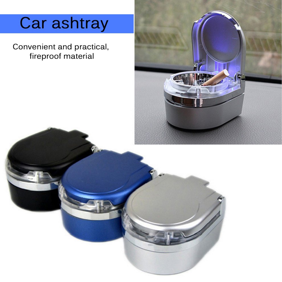 Mini Portable Car Ashtray with LED Light Universal Home Cigarette