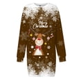 thumbnail image 5 of Wyzesi Robe Décontractée Robe Chandail de Noël Imprimée pour Femme Col Rond Manches Longues Ample Sans Capuche Robe Décontractée Pyjama de Noël Costume, 5 of 5