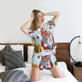 thumbnail image 3 of Wukai Funny Christmas Gnome Women's Pajama Set,Short-Sleeve Top and Shorts with Elastic Waistband and Pockets for Loungewear, Yoga, and Casual Wear-4X-Large, 3 of 8