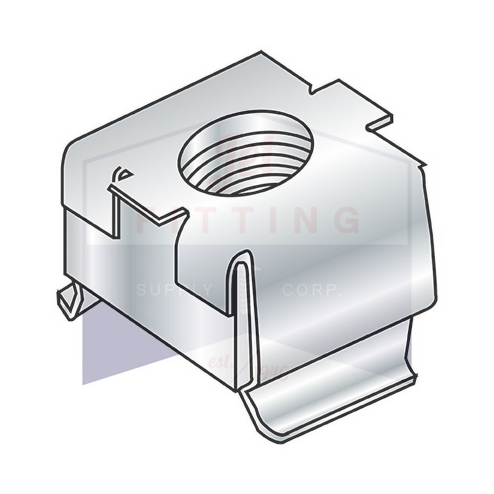12-24 Cage Nuts | Free Floating Square Nut within a Spring Steel Cage | Square Nut: Low Carbon Steel | Cage: Treated Spring Steel Zinc Plated | C7931-632-3 (Quantity: 1000) - image 3 of 3