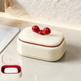 thumbnail image 5 of Kdkad Cute Bowknot Soap Dish with Lid White Travel Bar Soap Holder with Cover Self Draining Soap Case Dustproof Plastic Tray Keeps Soap Dry for Bathroom Shower Kitchen Sink, 5 of 8