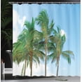 thumbnail image 4 of Ambesonne Tropical Shower Curtain, Exotic Idyllic Nature, 69"Wx84"L, Green, 4 of 5