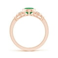 thumbnail image 2 of ANGARA Natural Vintage Style Bezel-Set Oval 1.1 ct Emerald Ring with Diamonds in 14K Rose Gold for Women (Size-8x6mm) | May Birthstone, Anniversary, Jewelry Gift for Women | Natural Emerald Ring, 2 of 9