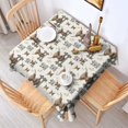 thumbnail image 2 of Beige Highland Cow Fence Daisy Pattern Square Tablecloth,Waterproof Square Table Cover,Wipeable Spillproof Washable Table Cover for Home Kitchen Party Decor 42"X42"(107x107cm), 2 of 6