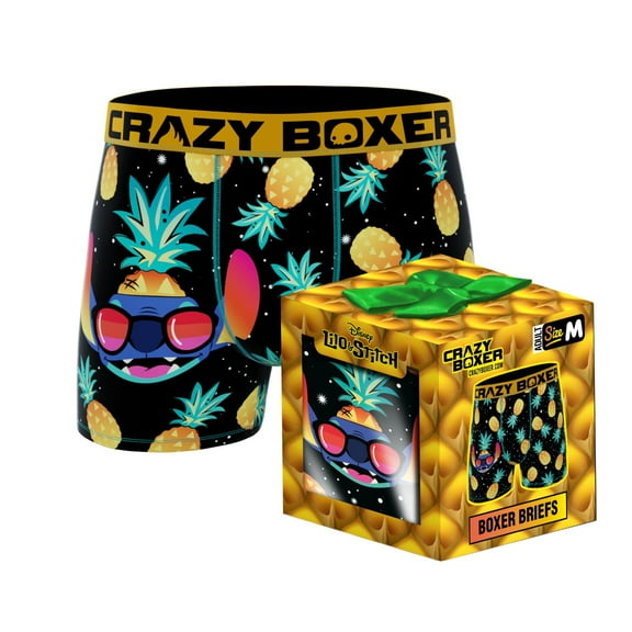 CRAZYBOXER Men's Underwear Disney Lilo & Sitch Pineaple Stretch Breathable Boxer Brief Anti-irritation Creative Packaging