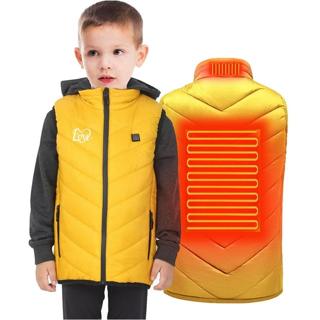 LOVZFMLL Jackets for Girls Kids USB Intelligent Constant Temperature Heated Plus Size Coat For Boys Girls Winter 2 Areas Heated Jacket Coat 10-11 Years
