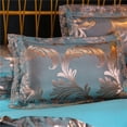 thumbnail image 4 of Satén Juego de Funda Nórdica de Lujo 4 Piezas Jacquard Suave Ropa de Cama de Seda Funda Nórdica, 4 of 8