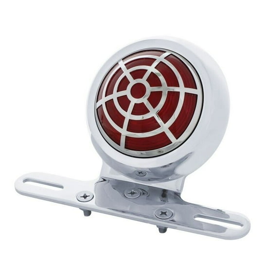 '50 Pontiac Style 41 LED Motorcycle Fender Light W/Spider Overlay & Bracket