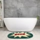 thumbnail image 5 of REGALWOVEN Alfombra de baño divertida con letras, tapete absorbente antideslizante, lavable para ducha, bañera verde oscuro 20" x 32", 5 of 6