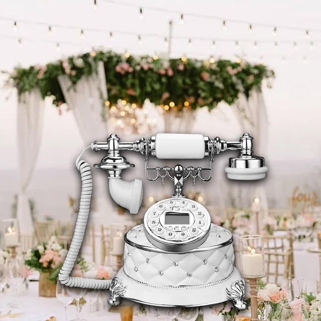 Teléfono Fijo Retro, teléfono de escritorio con cable clásico, decorativo, teléfono con esfera con cable Vintage, adorno de mesa para cafetería, Bar y