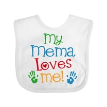 Inktastic Mema Loves Me Grandchild Boys or Girls Baby Bib