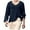 Navy, variant on Bcfgryg Male Knitted Long Sleeved Solid Color Sweater Round Neck Loose Top Pocket T-shirts Men