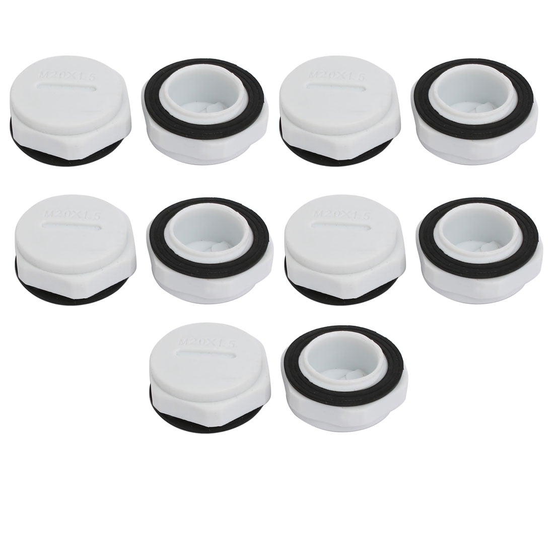 M20 Nylon Male Threaded Cable Gland Screw End Cap Cover Gray 10pcs