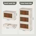 thumbnail image 2 of 3 Pack 8.4 Gallon Collapsible Storage Boxes, Lidded Storage Box with Door and Wheels, 2 of 4