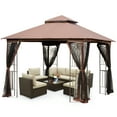 thumbnail image 2 of AVAWING 10 x 10FT Outdoor Gazebo, Patio Double Waterproof Soft-Top Canopy, Chocolate, 2 of 10