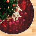 thumbnail image 5 of FMSHPON Heart Shaped Rose Bouquet Xmas Christmas Tree Skirt Stand Mat for Holiday Party Decoration Indoor Outdoor 48 inches, 5 of 6