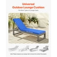 thumbnail image 2 of VEVOR Chaise Lounge Cushion, 72 x 21 x 3 in, Outdoor Lounge Chair Cushions, Waterproof & Fade-Resistant, Sun Lounger Replacement Cushions with Ties, Patio Lounger Pads for Pool Deck Lawn, Blue, 2 of 9