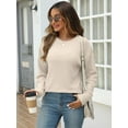 thumbnail image 2 of Luniro Sweaters for Women Long Sleeve Pullover Sweater Light Tunic Fall Winter Tops Clearance, 2 of 7