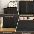 thumbnail image 6 of Blotout 65" Sideboard Buffet Cabinet with Storage, Farmhouse Kitchen Pantry Storage Cabinet, Credenza with Drawers, Wood Coffee Bar Cabinet, Black, 6 of 9