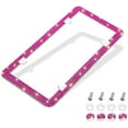 thumbnail image 7 of OTOSTAR Bling License Plate Frame, Handcrafted 4 Rows Shiny Rhinestones Stainless Steel 4 Holes License Plate Frame with Anti-Theft Screws Caps Set (Hot Pink), 7 of 7