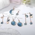 thumbnail image 4 of Pendientes de borlas Pendientes Blue Star Planet Pendientes largos asimétricos Pendientes de nicho, 4 of 5