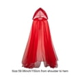 thumbnail image 2 of Hooded Sheer Cape, Red Full Length Mesh Wrap, 59.06inch, 2 of 7