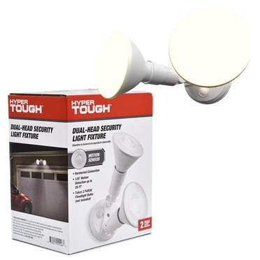 Hyper Tough Dual Head Hardwired Security Light 180-Degree Detection (Bulbs Not Included)