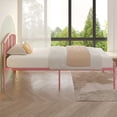 thumbnail image 6 of VECELO Twin Size Bed Frame with Arched Headboard, Metal Platform Bed Frame with Underbed Storage Space, Heavy Duty Slats, No Box Spring Needed, Easy Assembly, Pink, 6 of 10